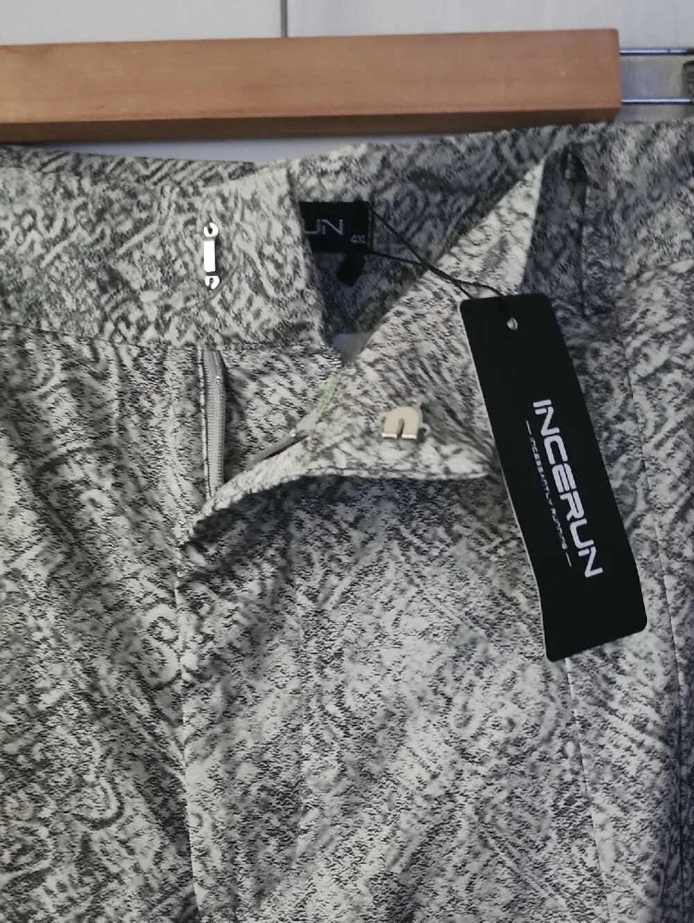 Men's Gray Patterned Dress Pants by NECELAN